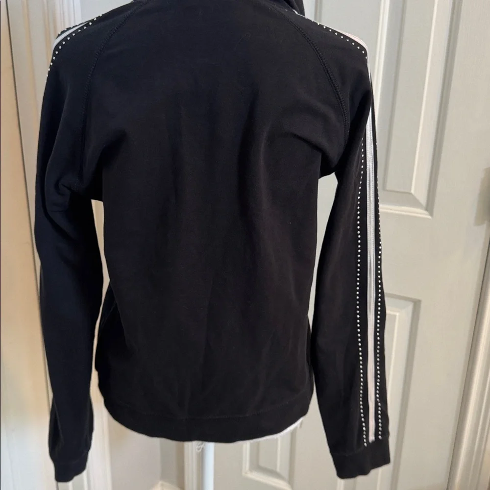 BCBG MaxAzria Vintage Black Hooded Jacket with Rhinestone & Studded Accents - Picture 11 of 12